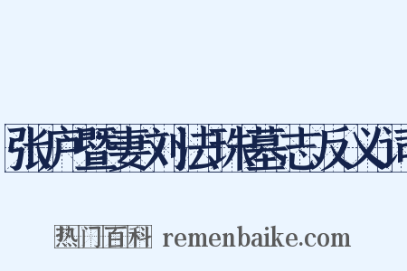 张庐暨妻刘法珠墓志反义词是什么意思的图片